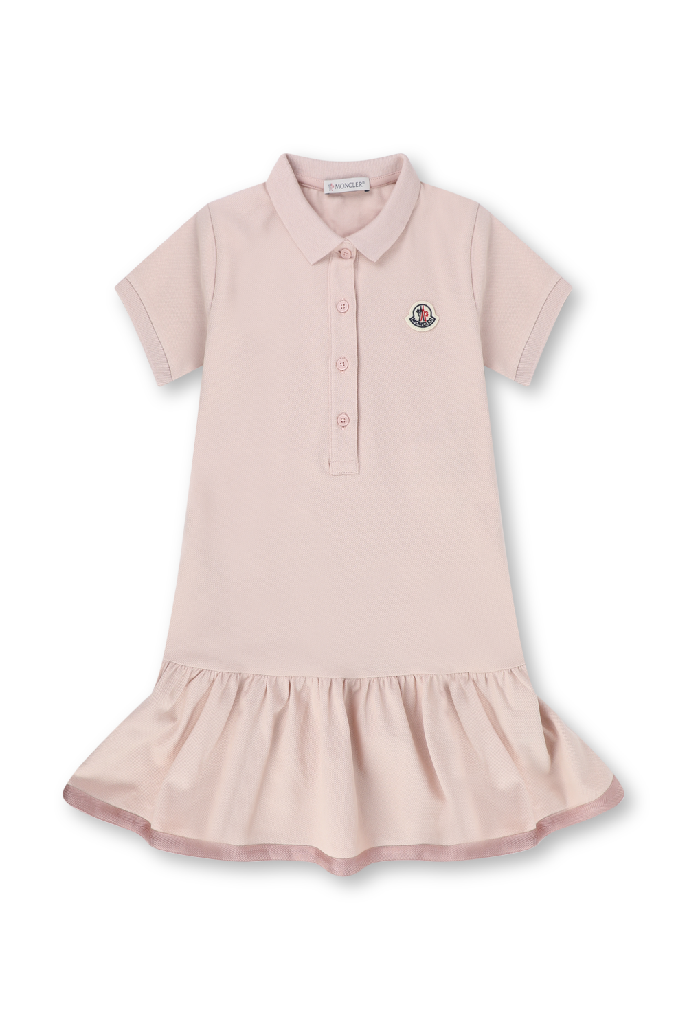 גילאי 4-6 שמלת פולו ורודה עם לוגו רקום MONCLER KIDS