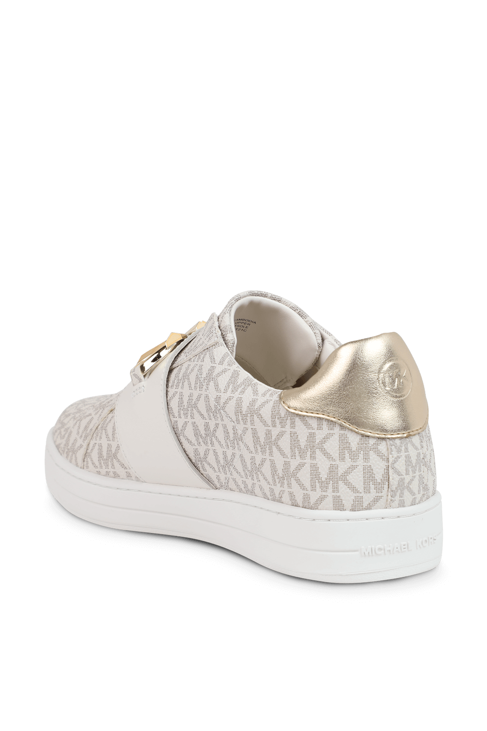 תמונה אחורית של Kenna Chain Link Logo Sneakers in White