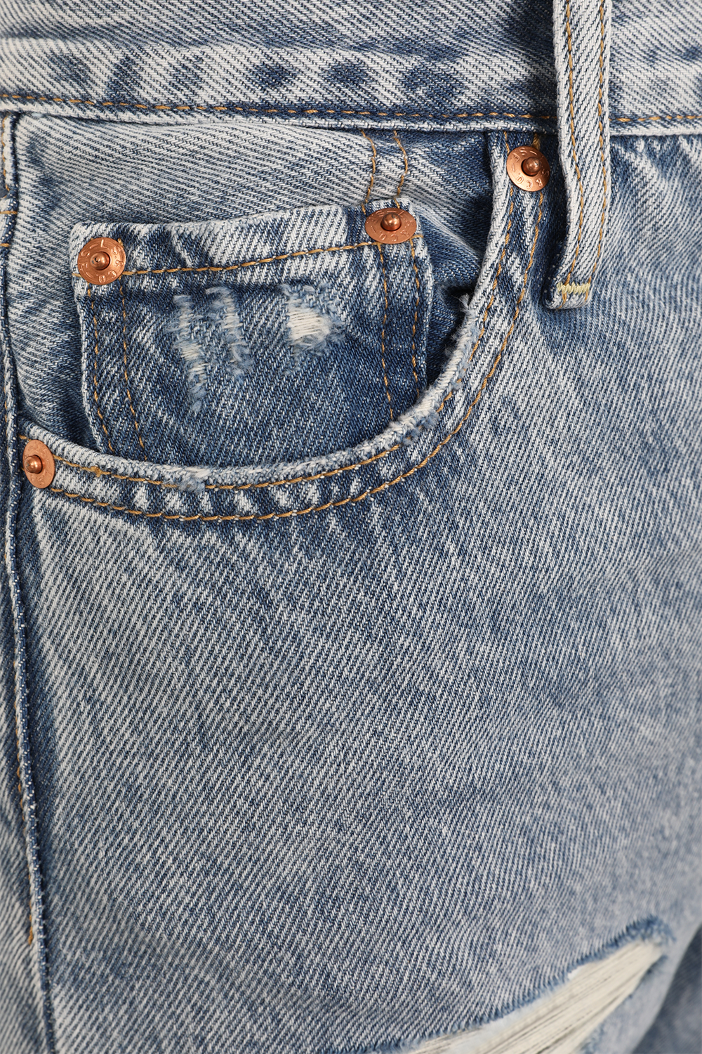 תמונה אחורית של מכנסי ג'ינס ריבקייג' ישרים