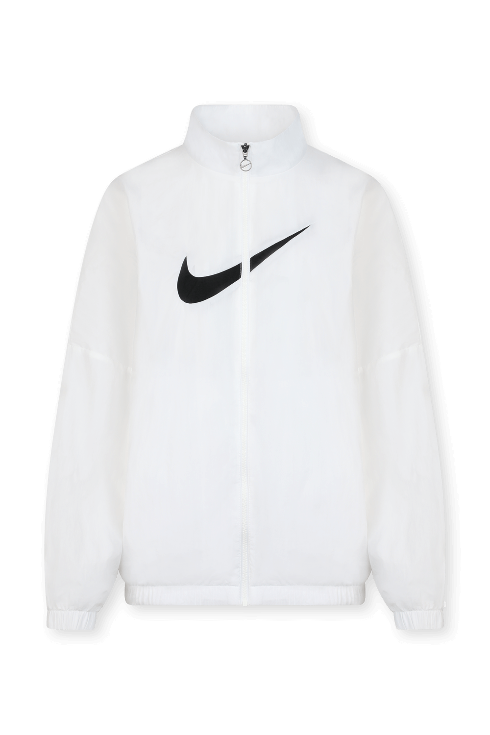 תמונה קידמית של סווטשירט ניילון לבן ספורטיבי