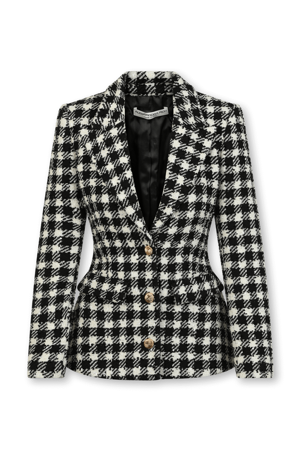 תמונה קידמית של בלייזר טוויד עם דוגמת פפיטה