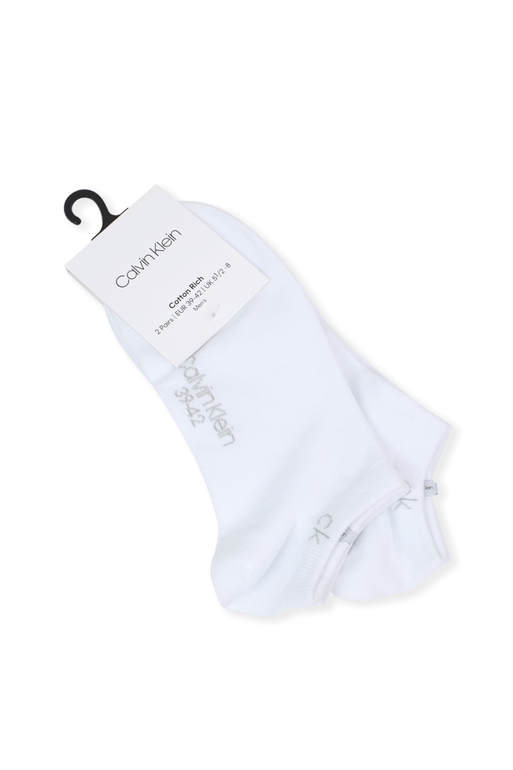 תמונה אחורית של 2 Pack Short CK Logo Socks in White