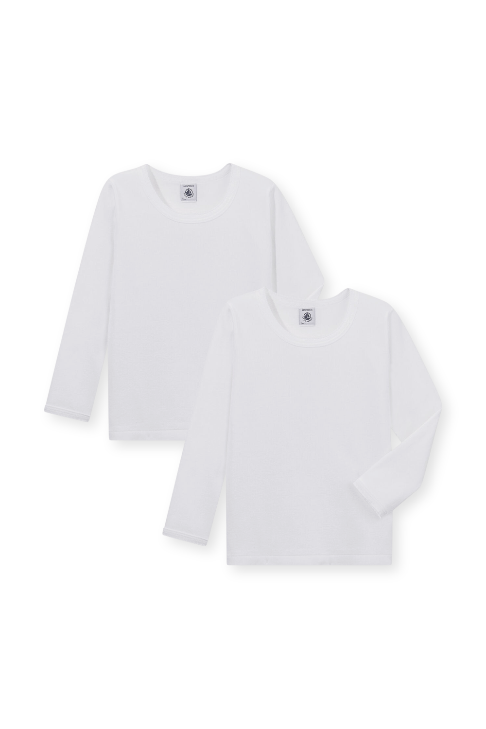 מארז זוג חולצות בגוון לבן בייסיק חלק - גילאי 10-12 PETIT BATEAU