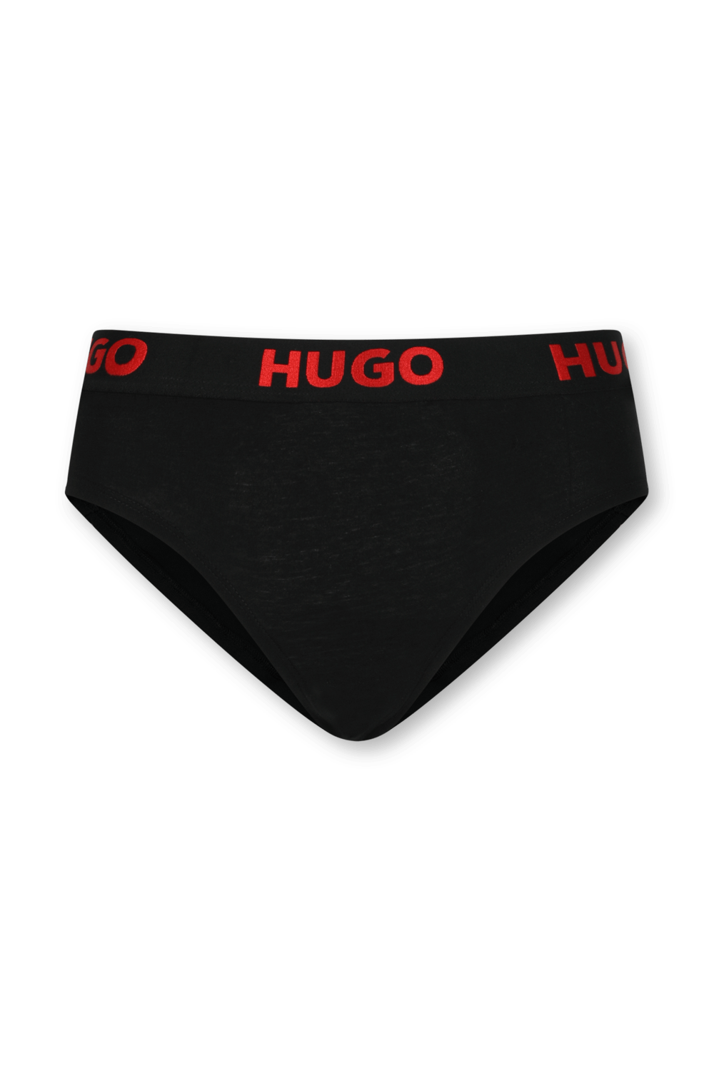 תמונה קידמית של תחתוני היפסטר שחורים עם לוגוטייפ אדום