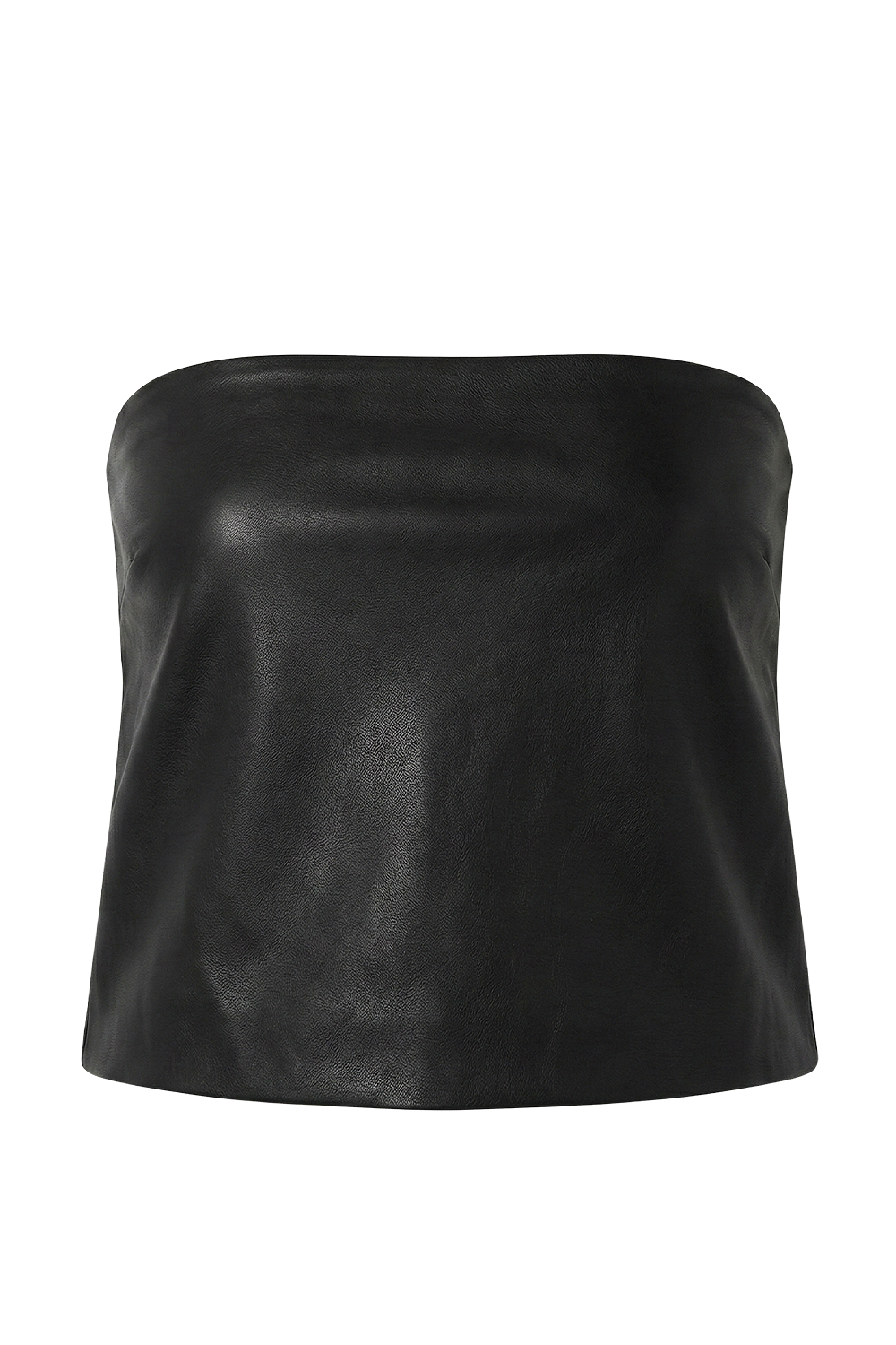 תמונה קידמית של חולצת סטרפלס עור