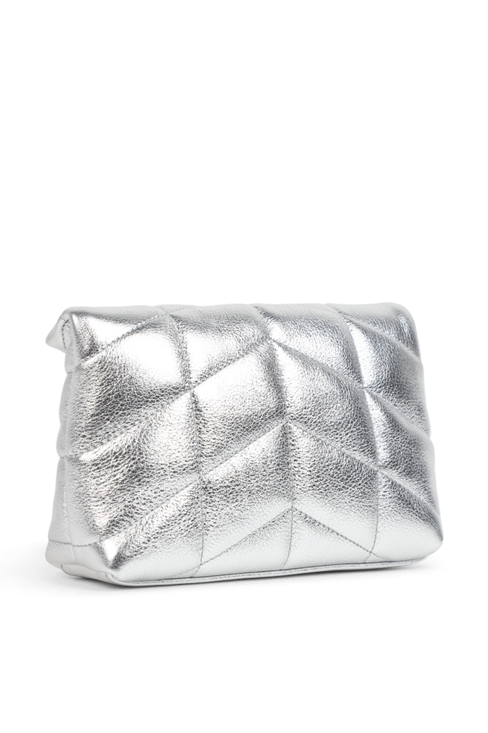 תמונת פנים של תיק פאוץ' פאפר בצבע כסף