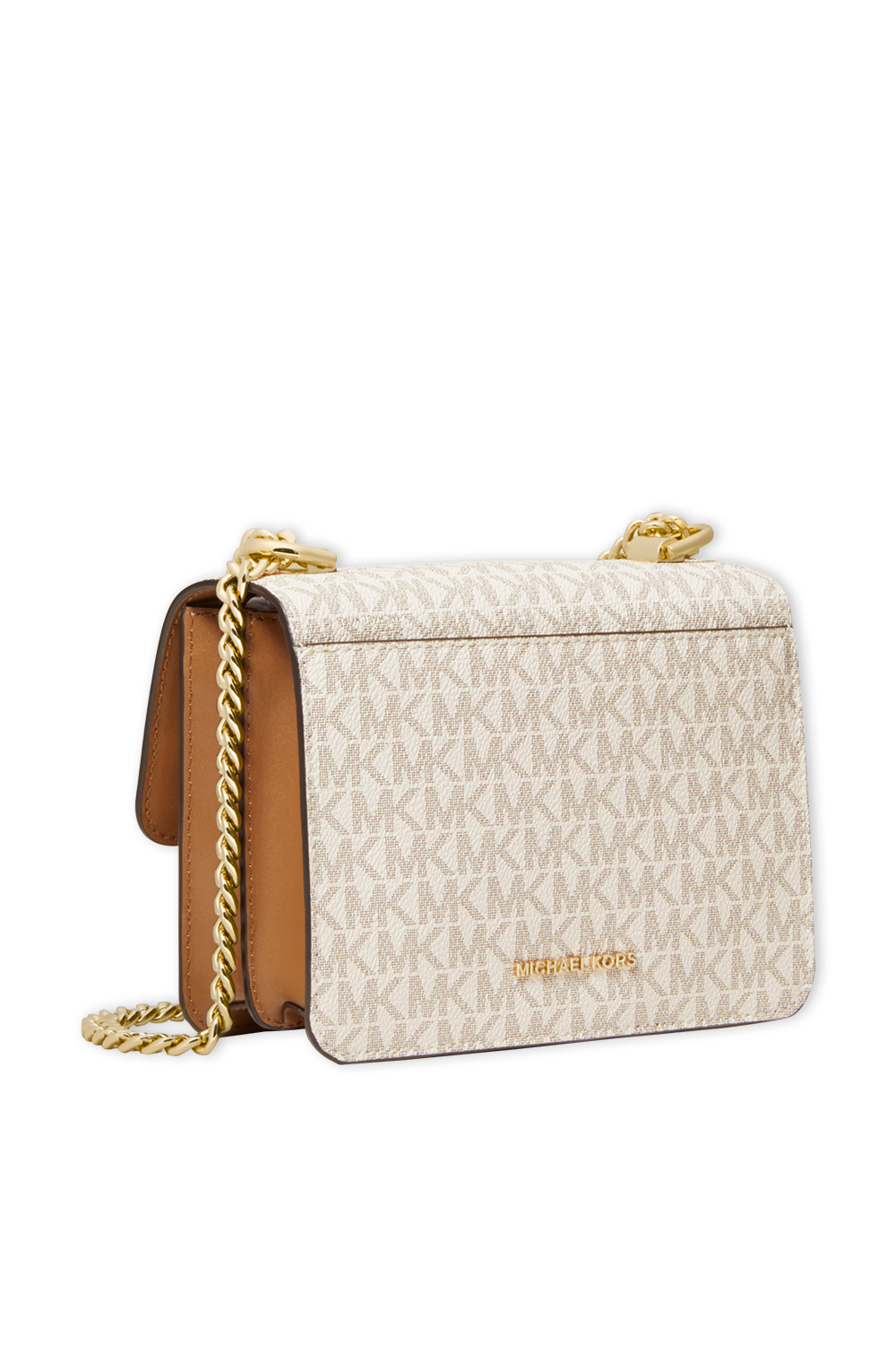 תמונה אחורית של Jade XS Logo and Leather Crossbody Bag in Vanilla