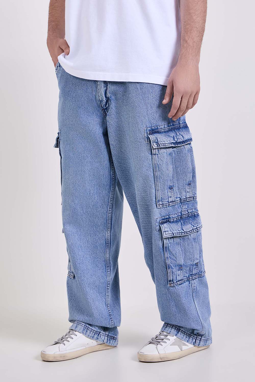 תמונת דוגמן קידמית של מכנסי ג'ינס באגי קרגו 578