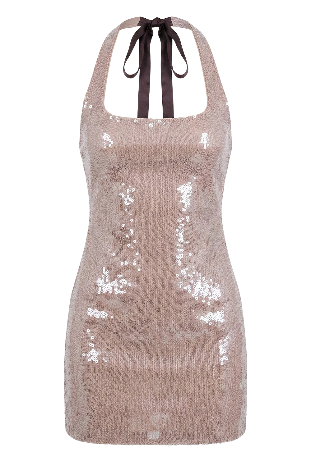 תמונה קידמית של שמלת מיני פאייטים