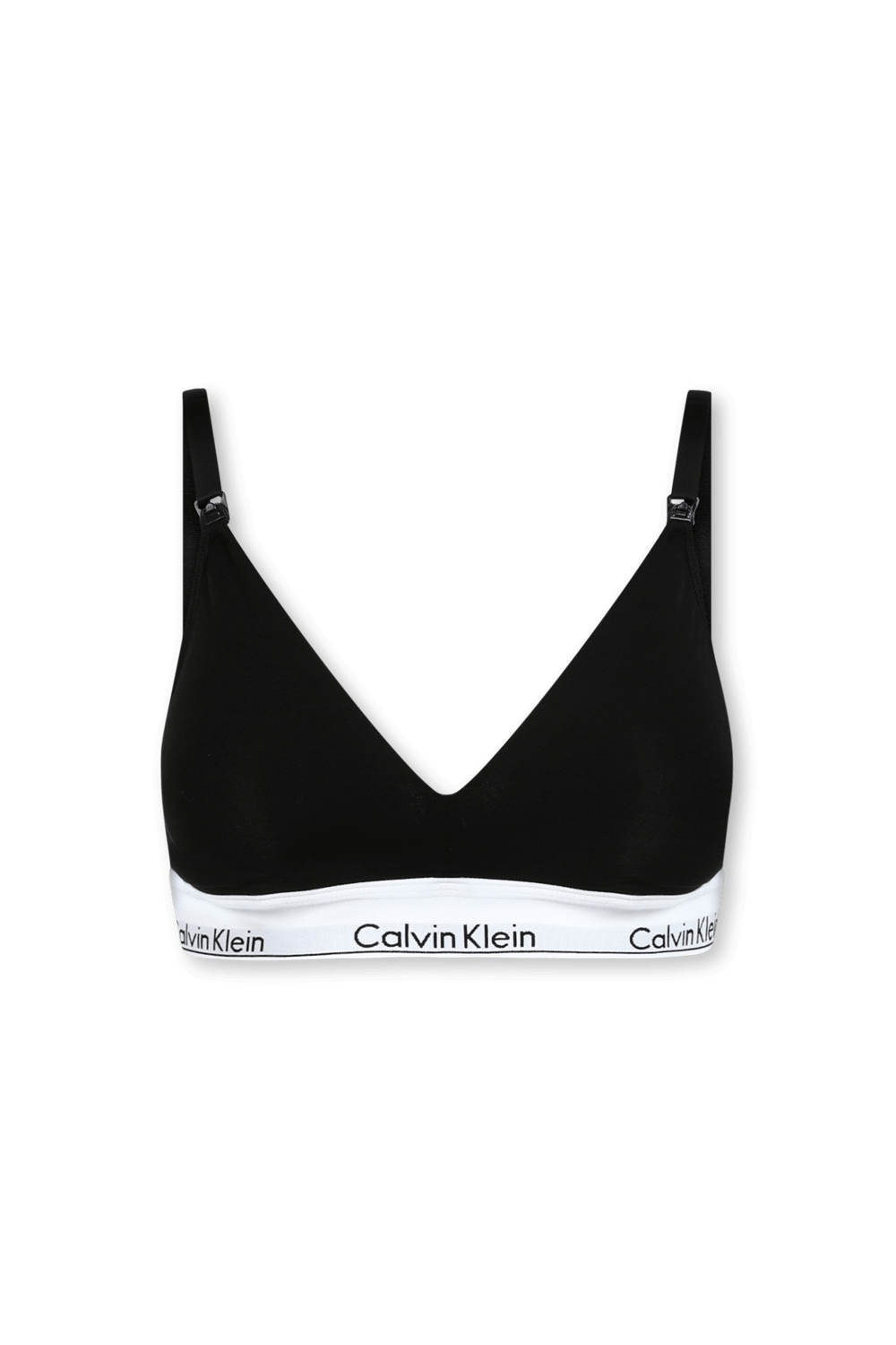 טופ משולשים שחור עם לוגוטייפ CALVIN KLEIN