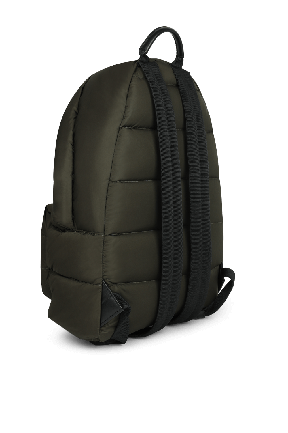 תמונה אחורית של תיק גב בטקסטורה פאפית בגוון חום מבריק