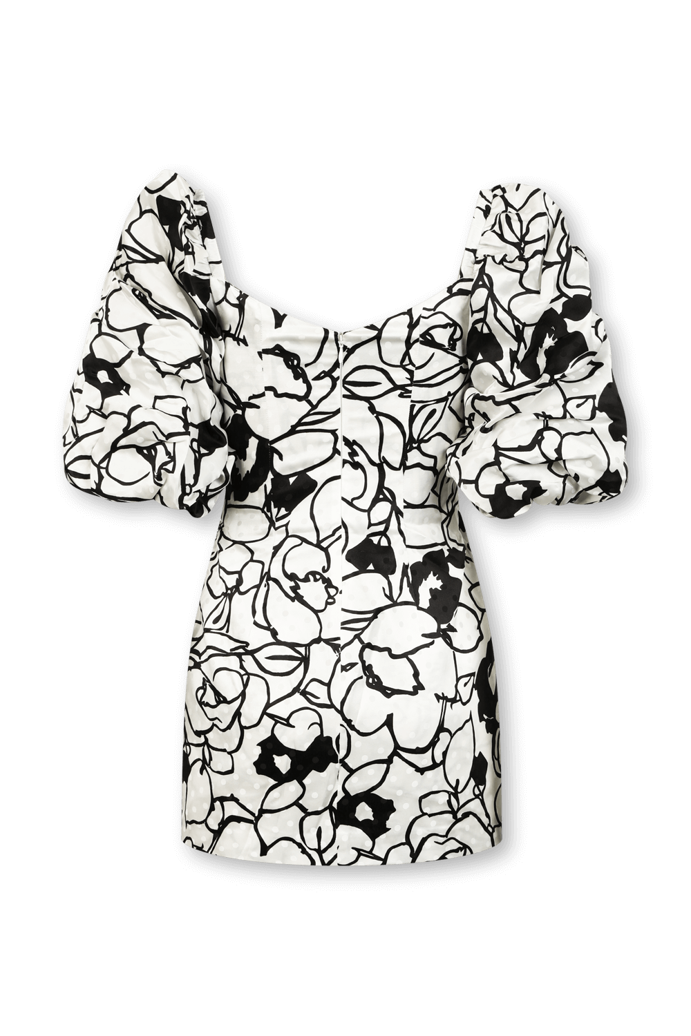 תמונה אחורית של שמלת קוקטיילים דוסון עם הדפס פרחוני