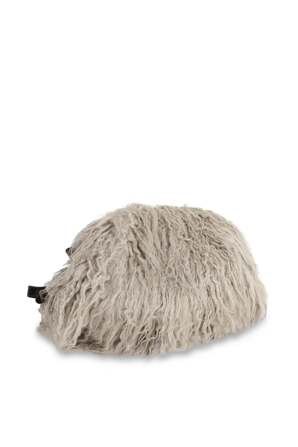 תמונה אחורית של תיק צד דמוי פרווה