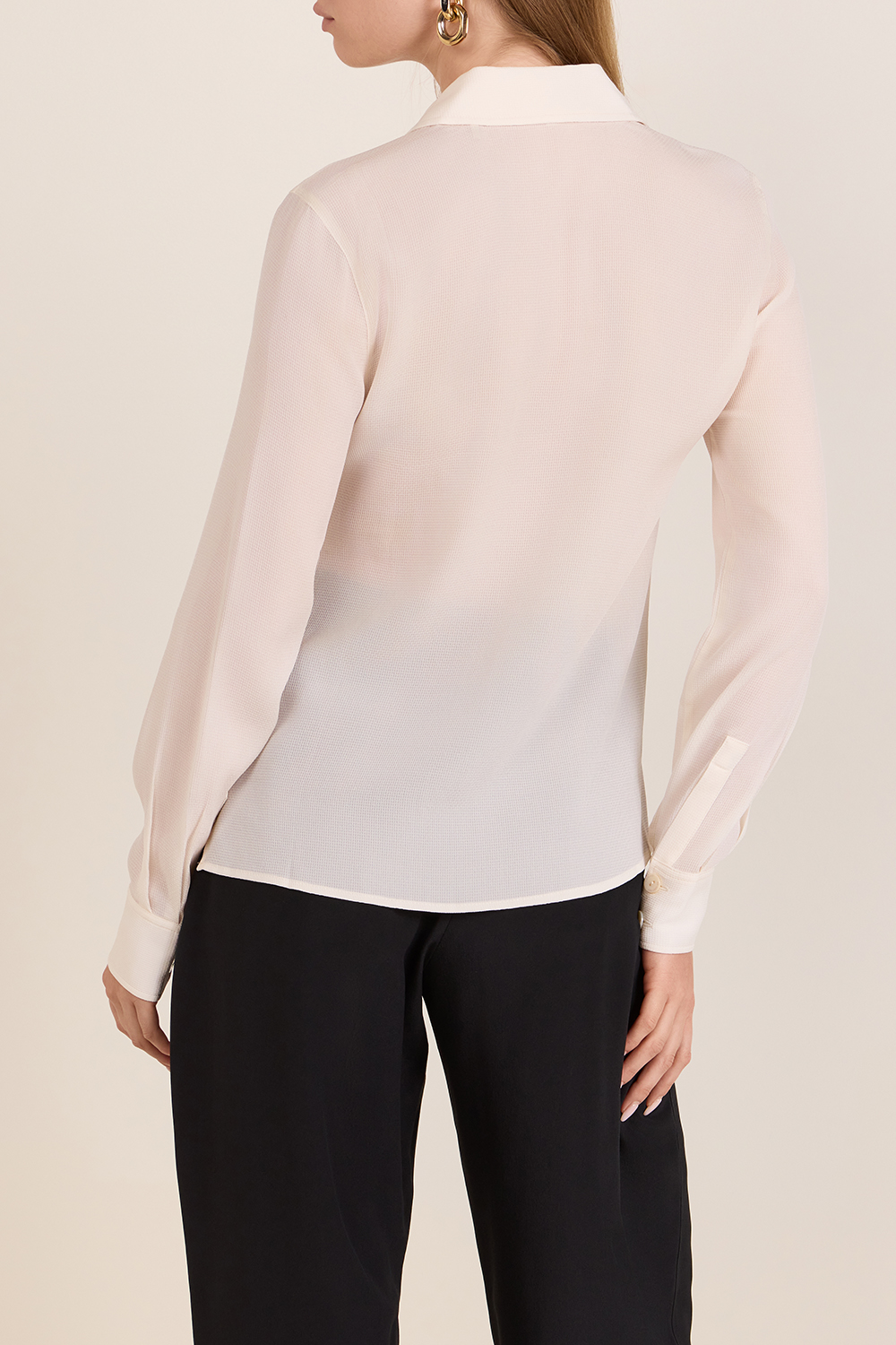 תמונת דוגמן אחורית של חולצת כפתורים  סלים פיט