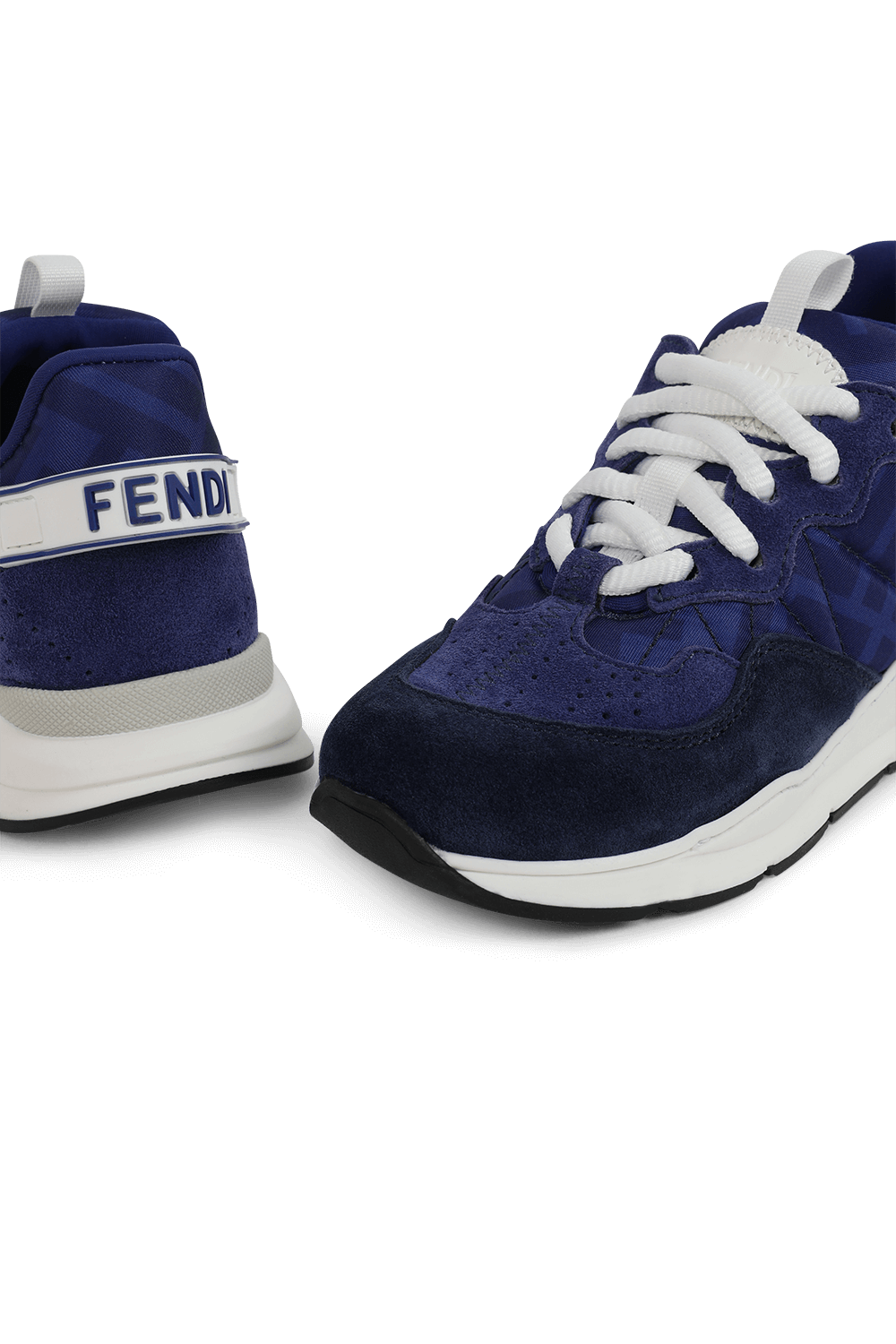 מידות 24-31 נעלי סניקרס מעור ממותגות בגוון כחול FENDI KIDS