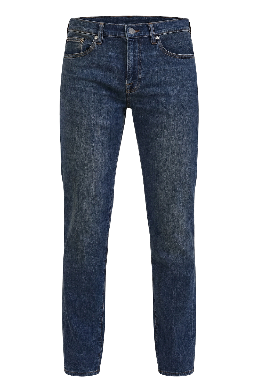 תמונה קידמית של מכנסי ג'ינס בגזרת סלים