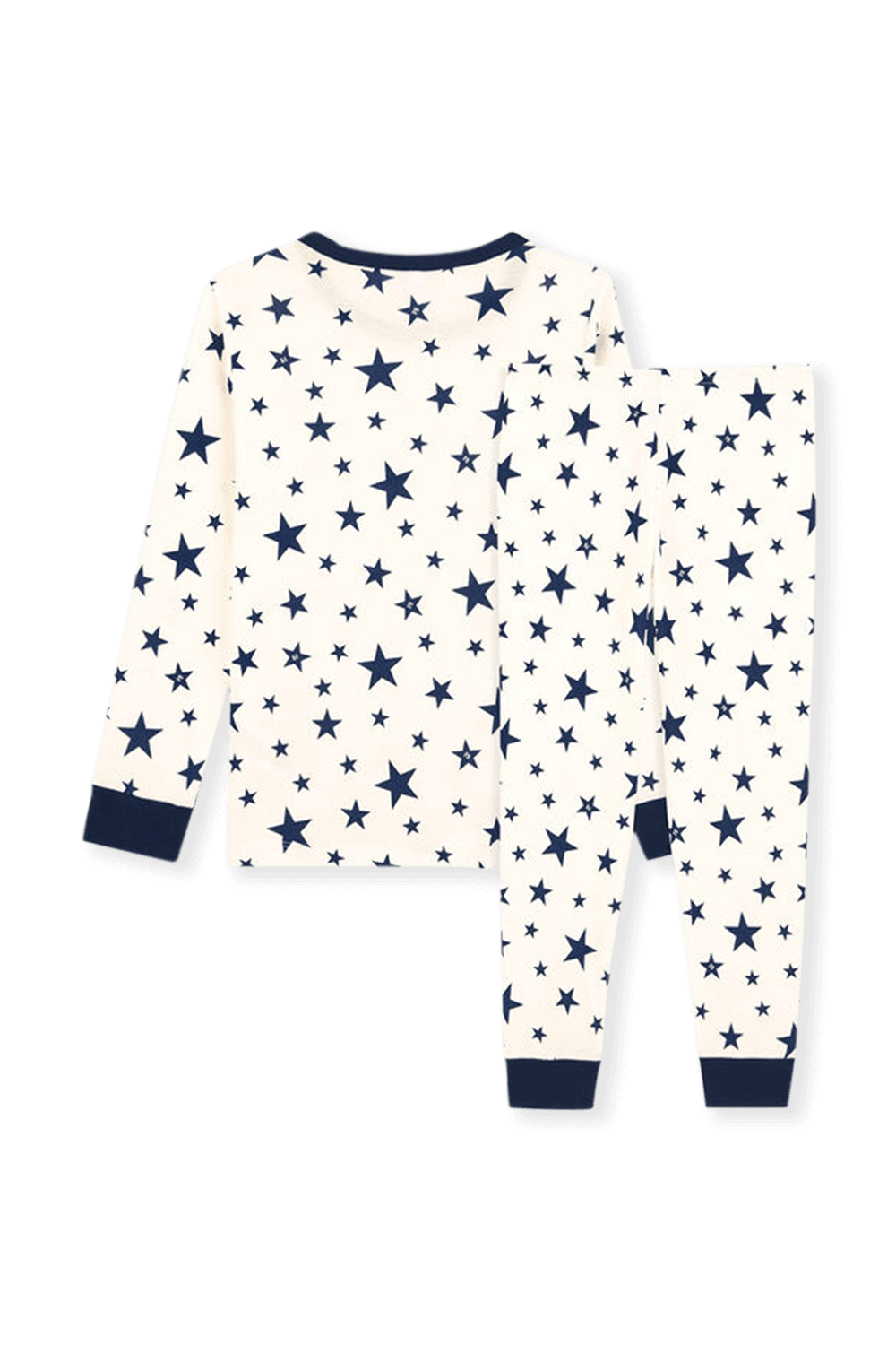 תמונה אחורית של גילאי 2-5 סט פיג'מה ארוך עם הדפס כוכבים