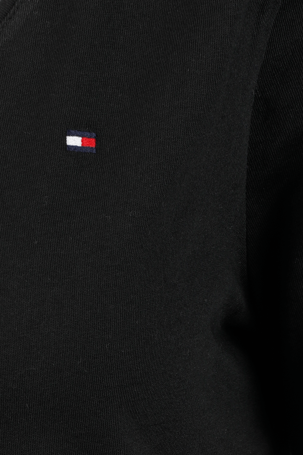 Long Sleeve V-Neck T-Shirt in Black TOMMY HILFIGER