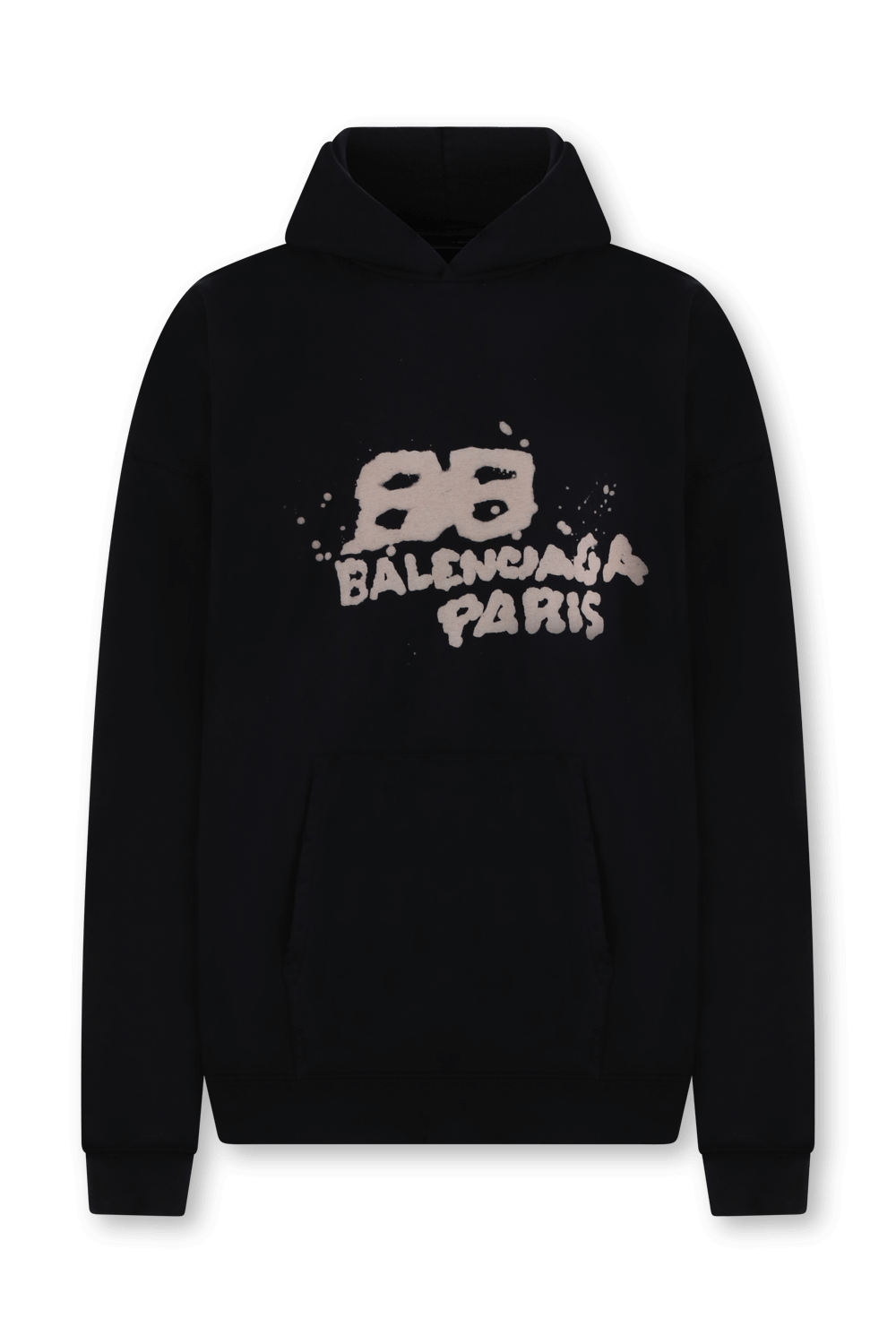 תמונה קידמית של סווטשירט קפוצ'ון עם הדפס גרפיטי