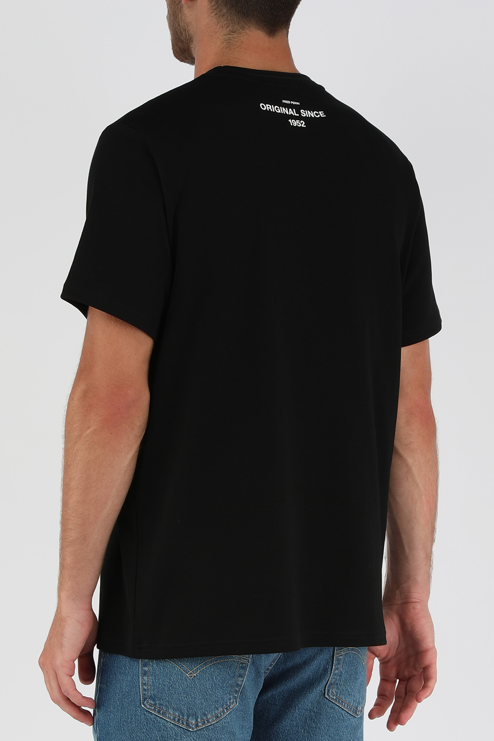 חולצת טי רינגר שחורה FRED PERRY