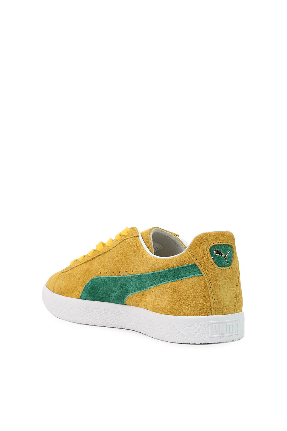 תמונה אחורית של Suede Vintage MIJ Retro Trainers in Mustard