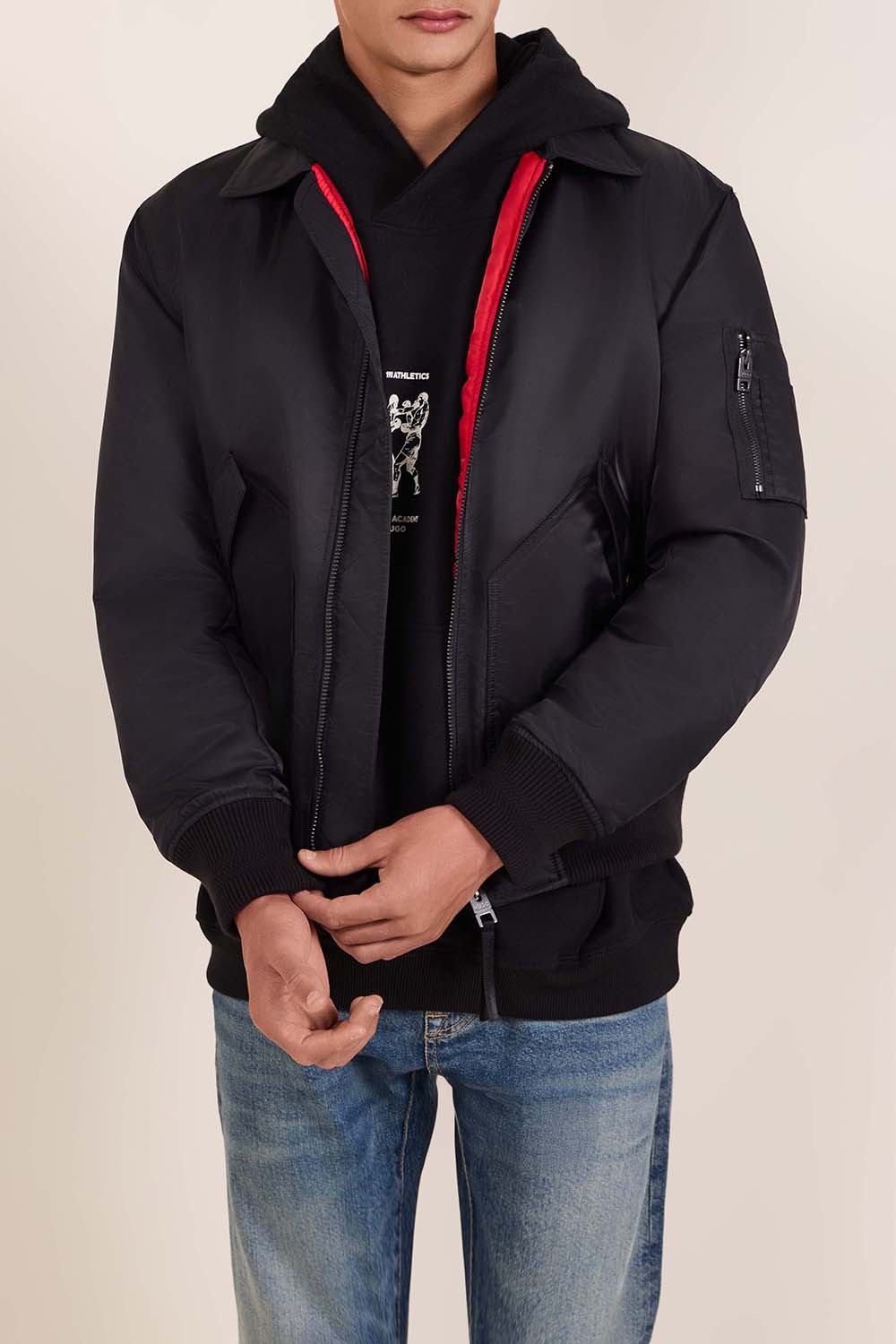 תמונת דוגמן קידמית של ז'קט בומבר ניילון