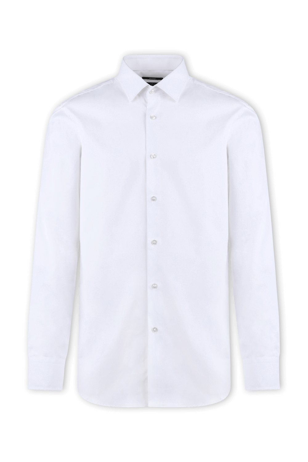 תמונה קידמית של חולצת כפתורים ג'ני לבנה בגזרת סלים מכותנה