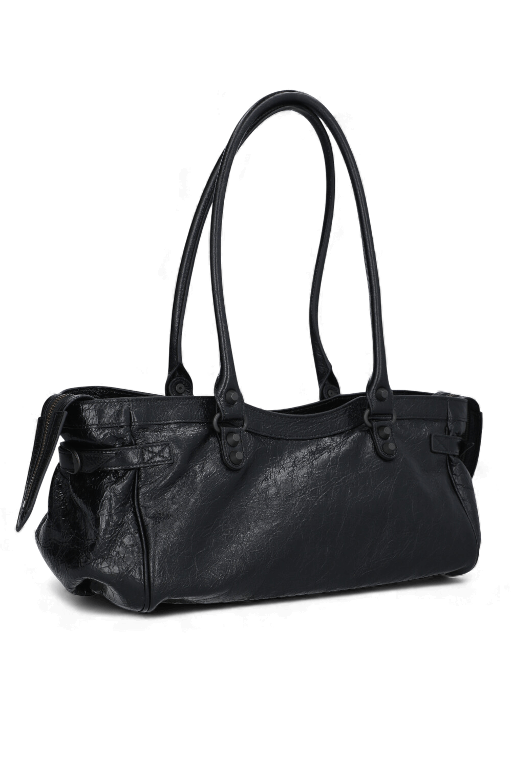 תמונה אחורית של תיק כתף מעור