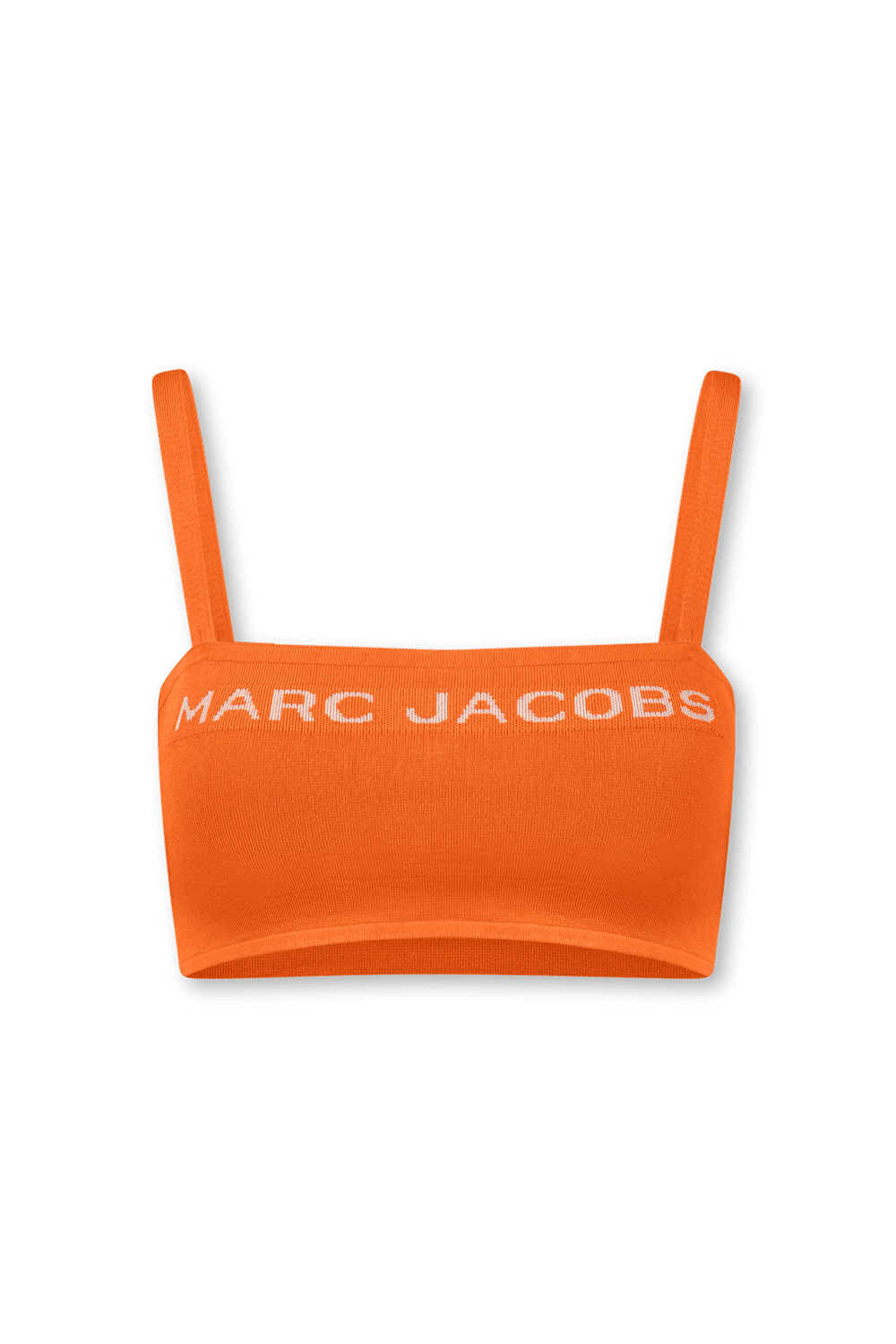 תמונה קידמית של קרופ טופ כתום עם לוגו רקום