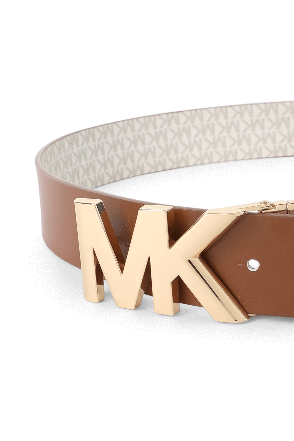 חגורה צו צדדית בגווני לבן וחום