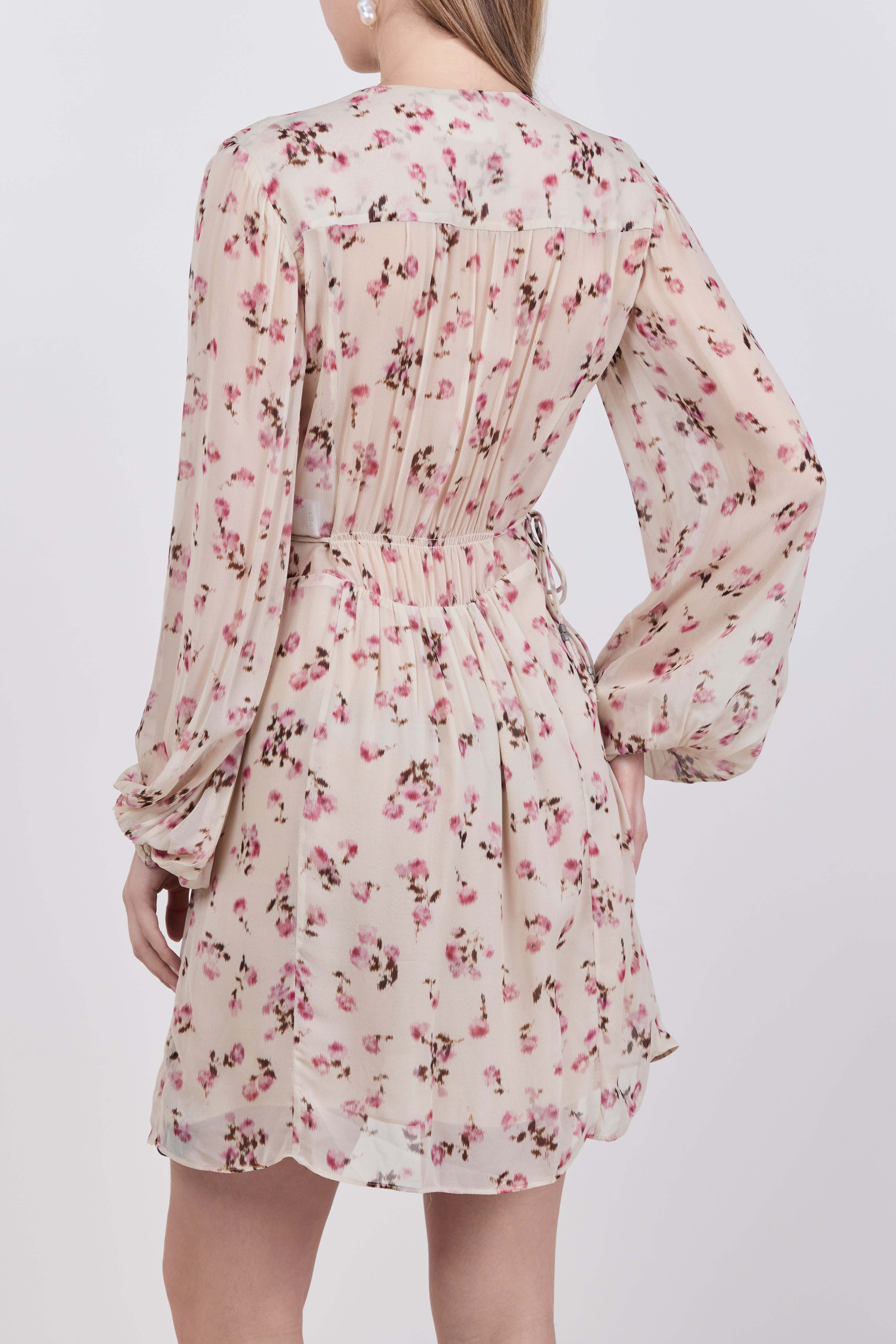 תמונת דוגמן אחורית של שמלת מיני פרחונית