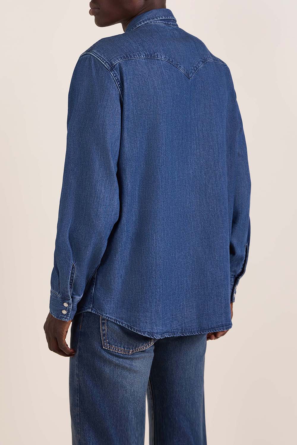 תמונת דוגמן אחורית של חולצה מכופתרת