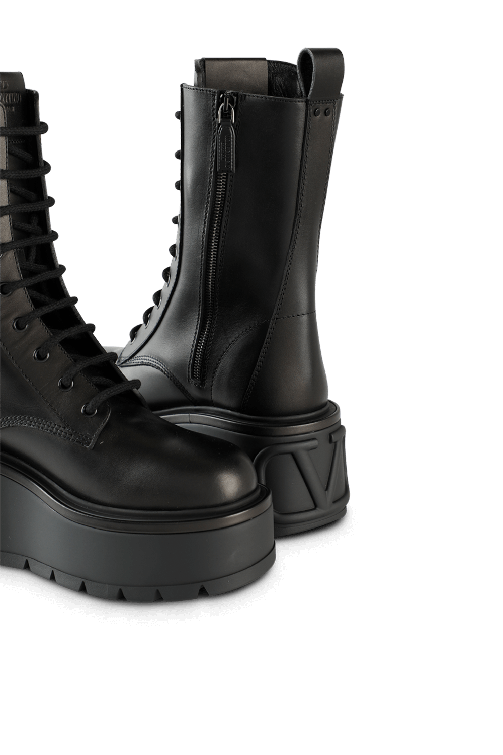 Black Leather Boots With Platform VALENTINO GARAVANI