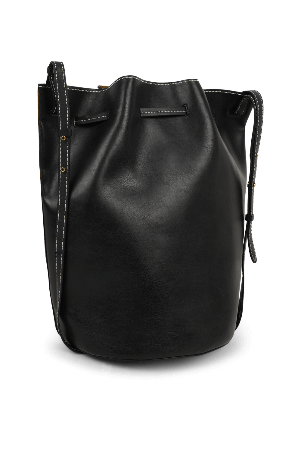 תמונה אחורית של תיק באקט שחור עם אבזם זהב