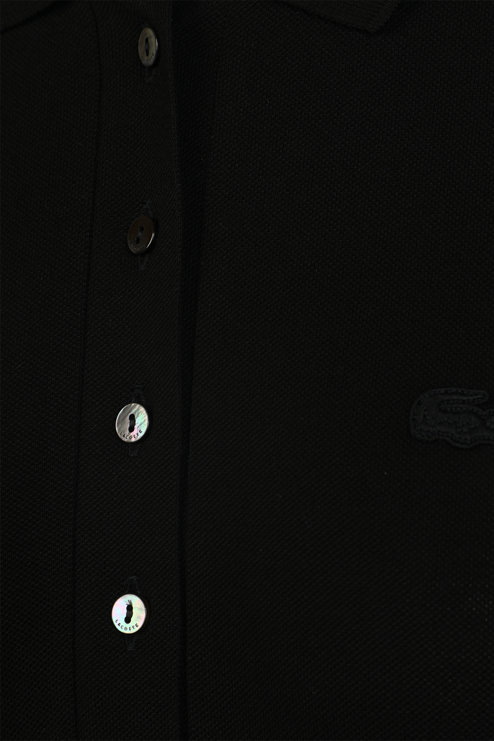 תמונה אחורית של חולצת פולו סלים ארוכה מכותנת פיקה