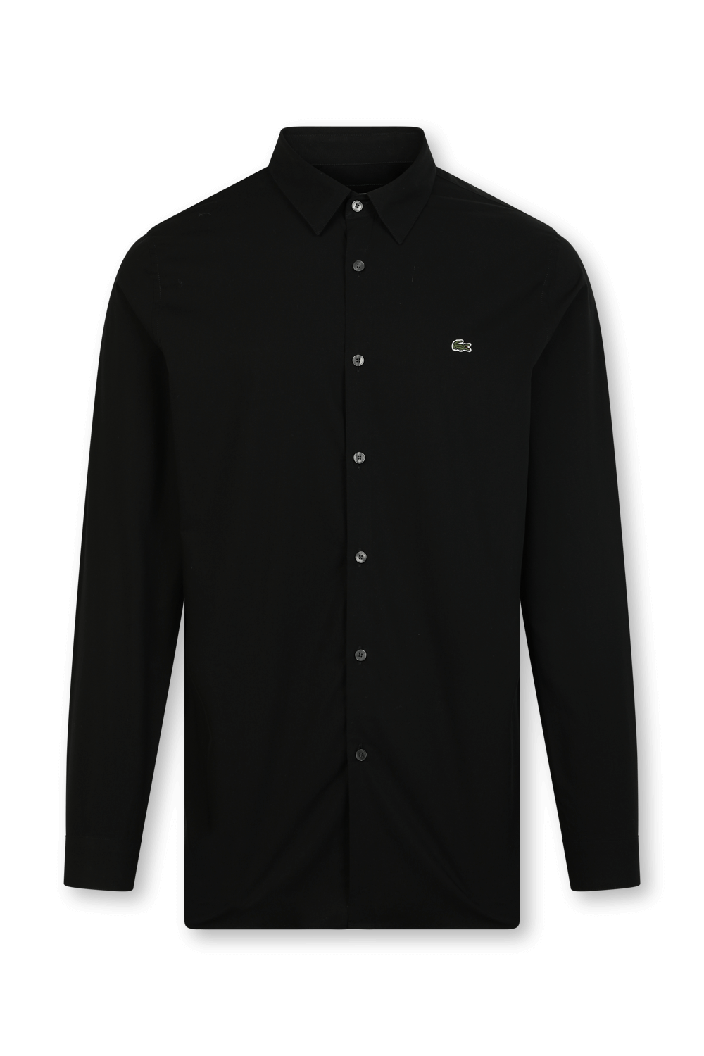 תמונה קידמית של Slim Fit Stretch Cotton Poplin Shirt In Black