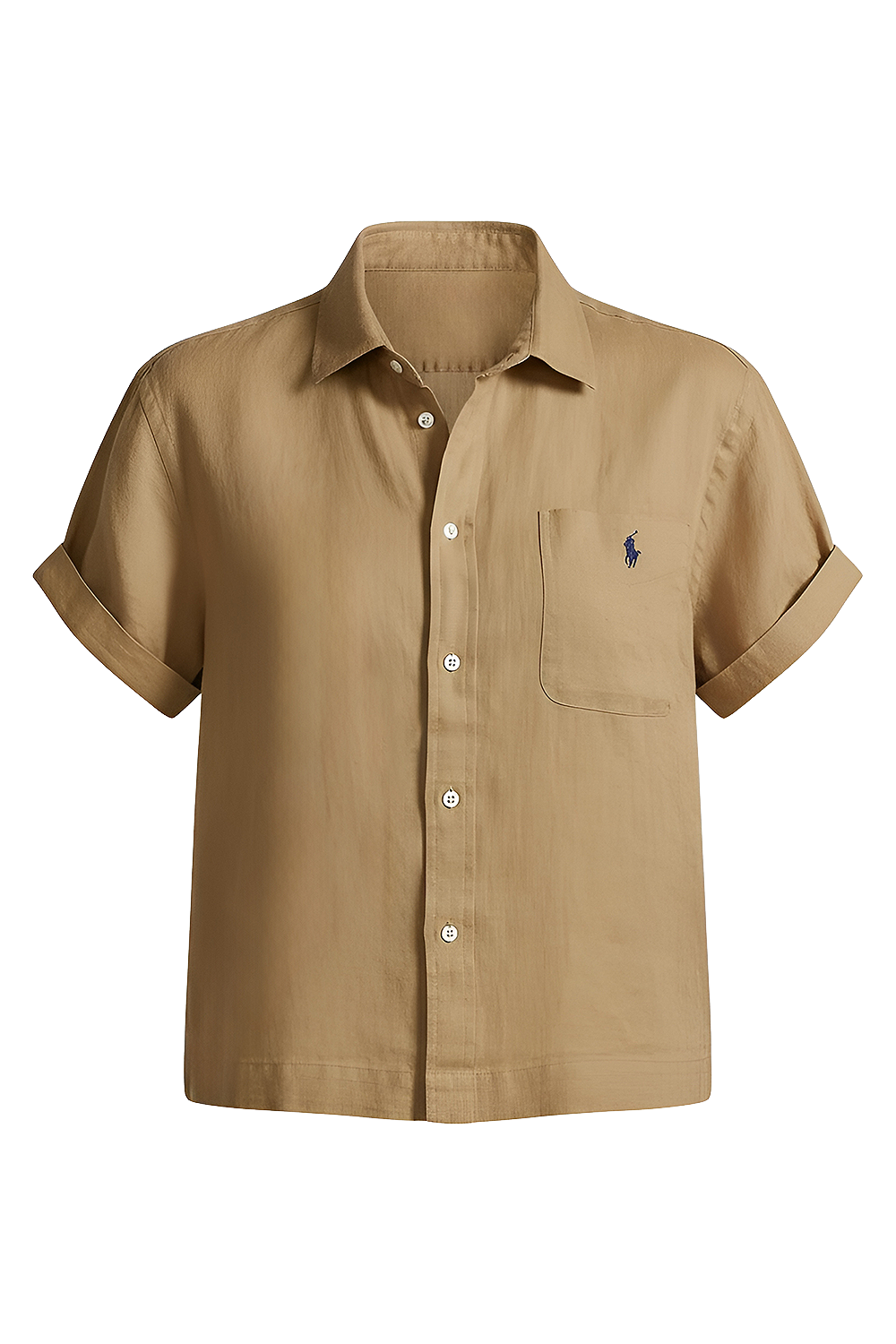 תמונה קידמית של חולצת כפתורים קצרה