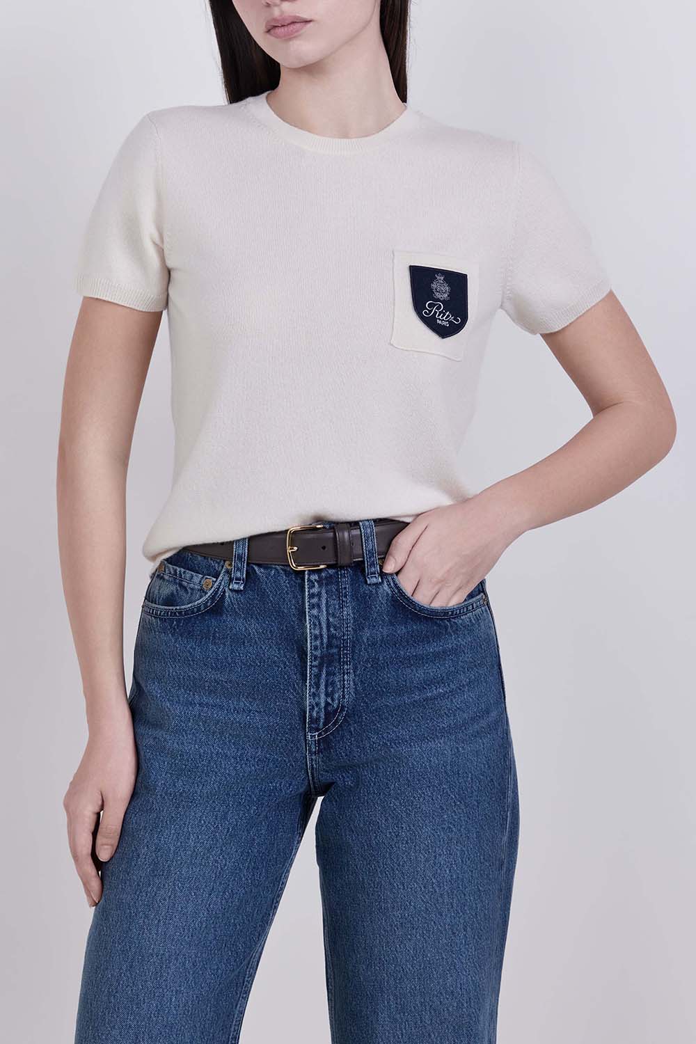 תמונת דוגמן קידמית של סריג טי קשמיר ריץ פריז X פריים