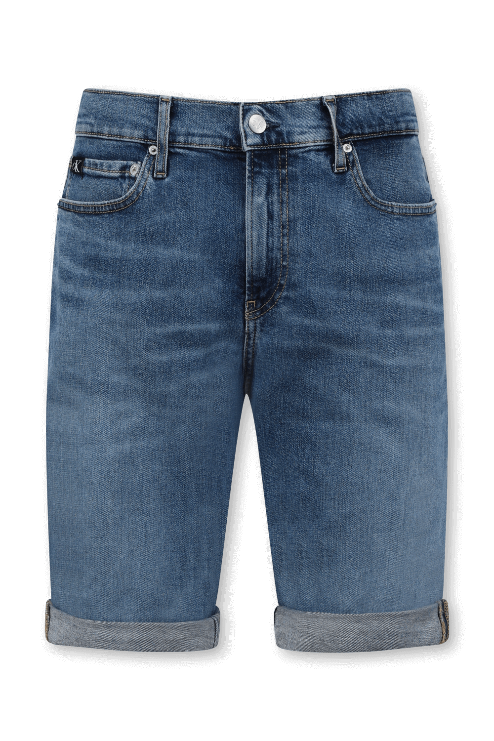 מכנסי סלים ג'ינס קצרים כחולים CALVIN KLEIN