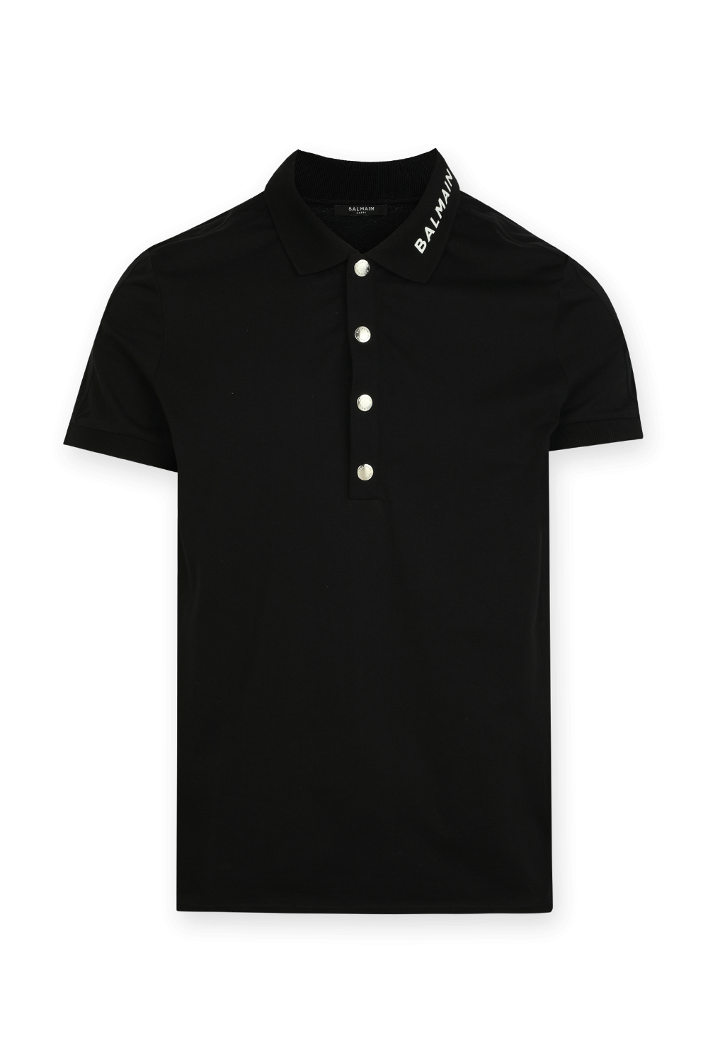 תמונה קידמית של Balmain Collar Polo Tshirt in Black