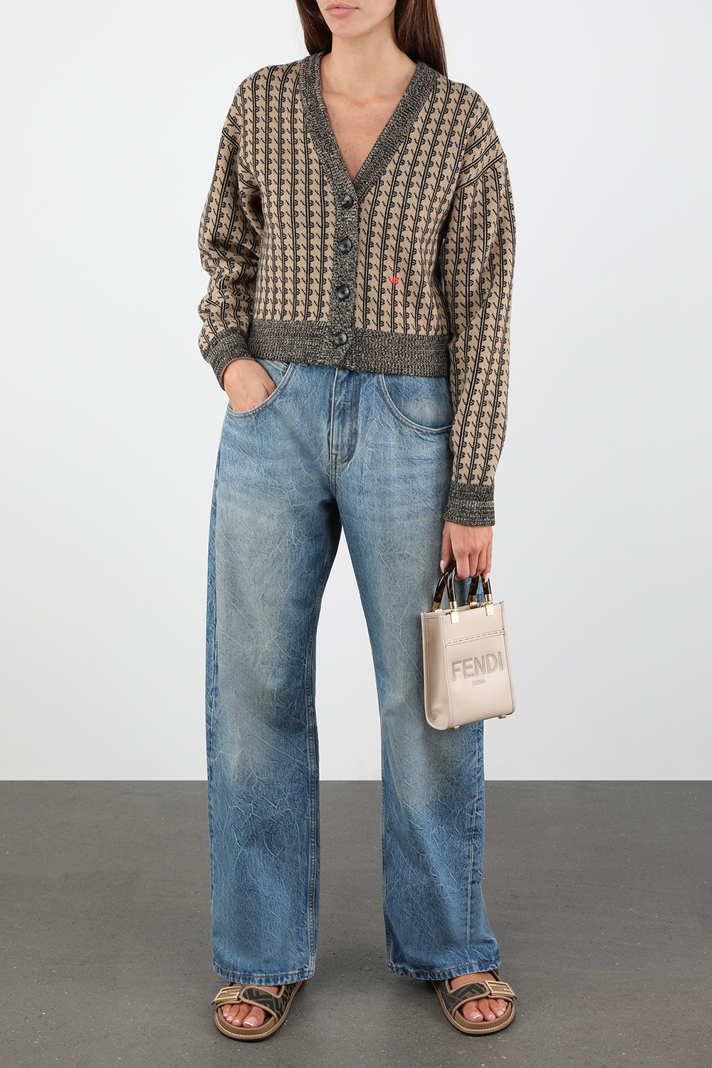 תמונת דוגמן קידמית של תיק רומא מעור עם לוגו