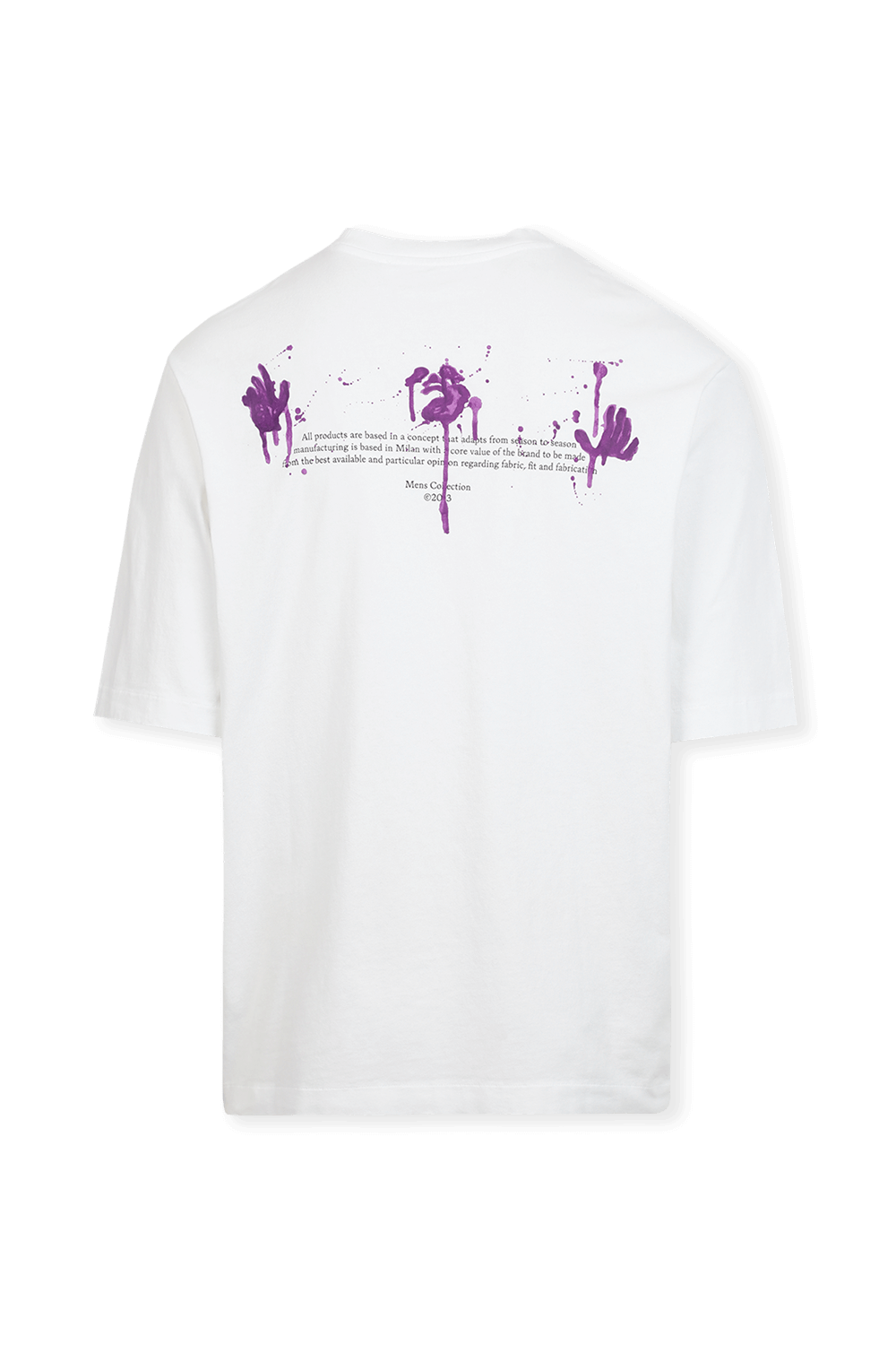 תמונה אחורית של חולצת טי פלמינגו בצבע לבן