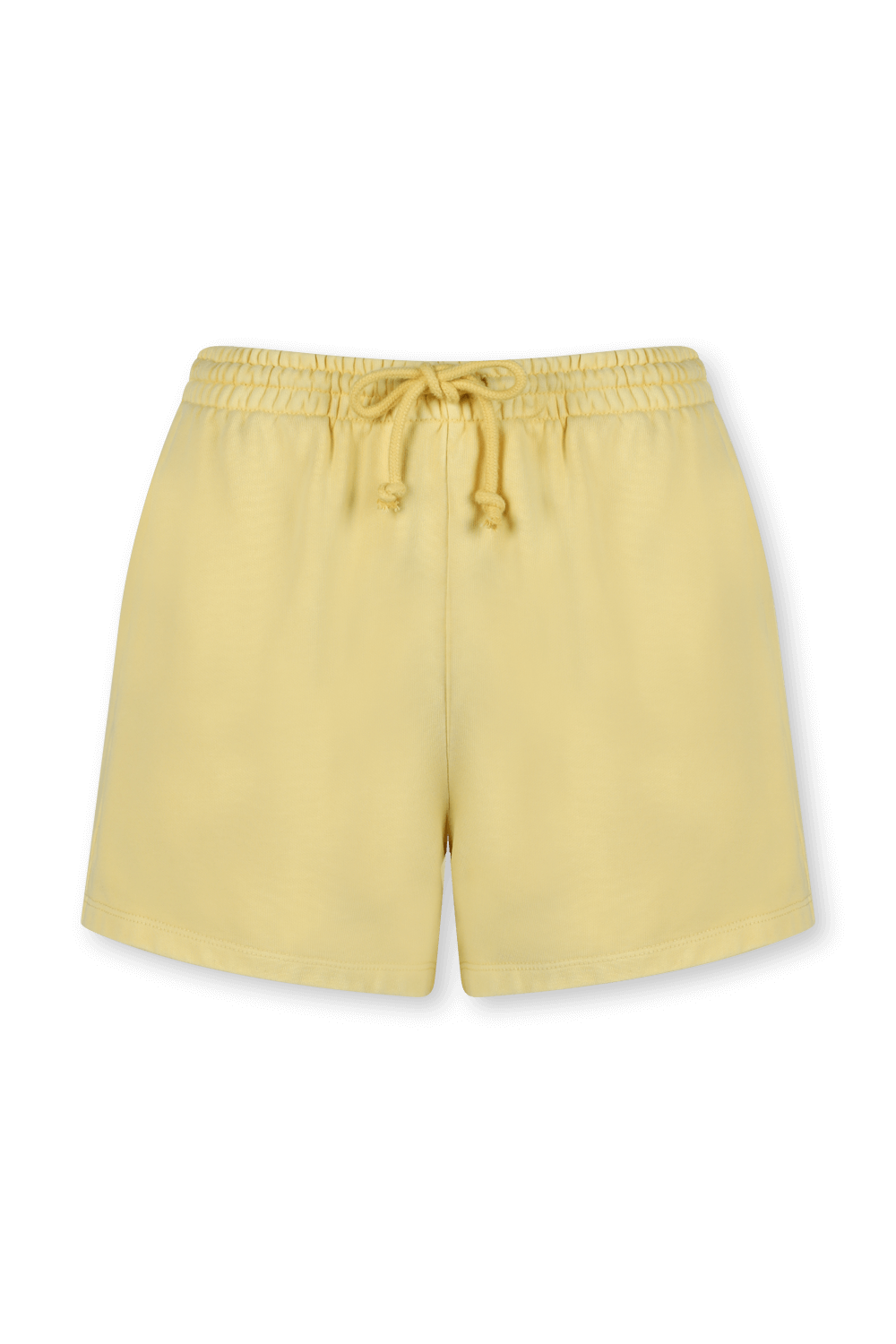 תמונה קידמית של מכנסי ג'וג קצרים בצהוב בננה