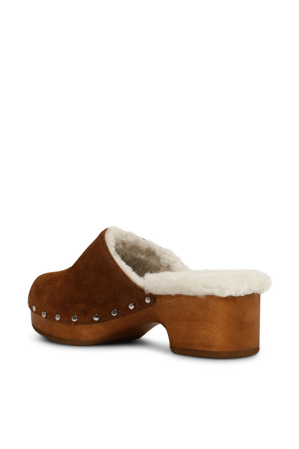 תמונה אחורית של נעלי קלוג עקב מעור וצמר