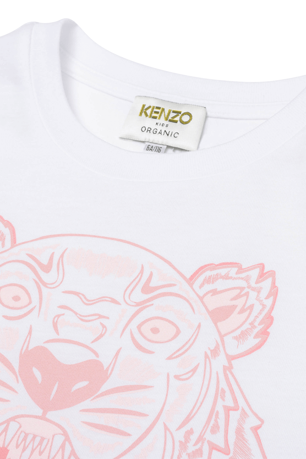 תמונה אחורית של גילאי 2-6 חולצת טי לבנה עם סמל הנמר