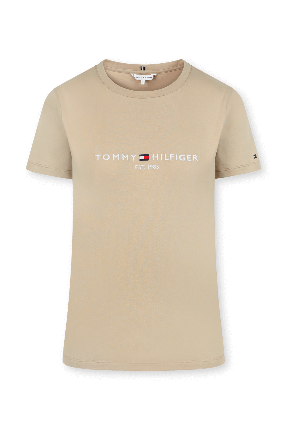 חולצת טי עם לוגו בגוון בז' TOMMY HILFIGER