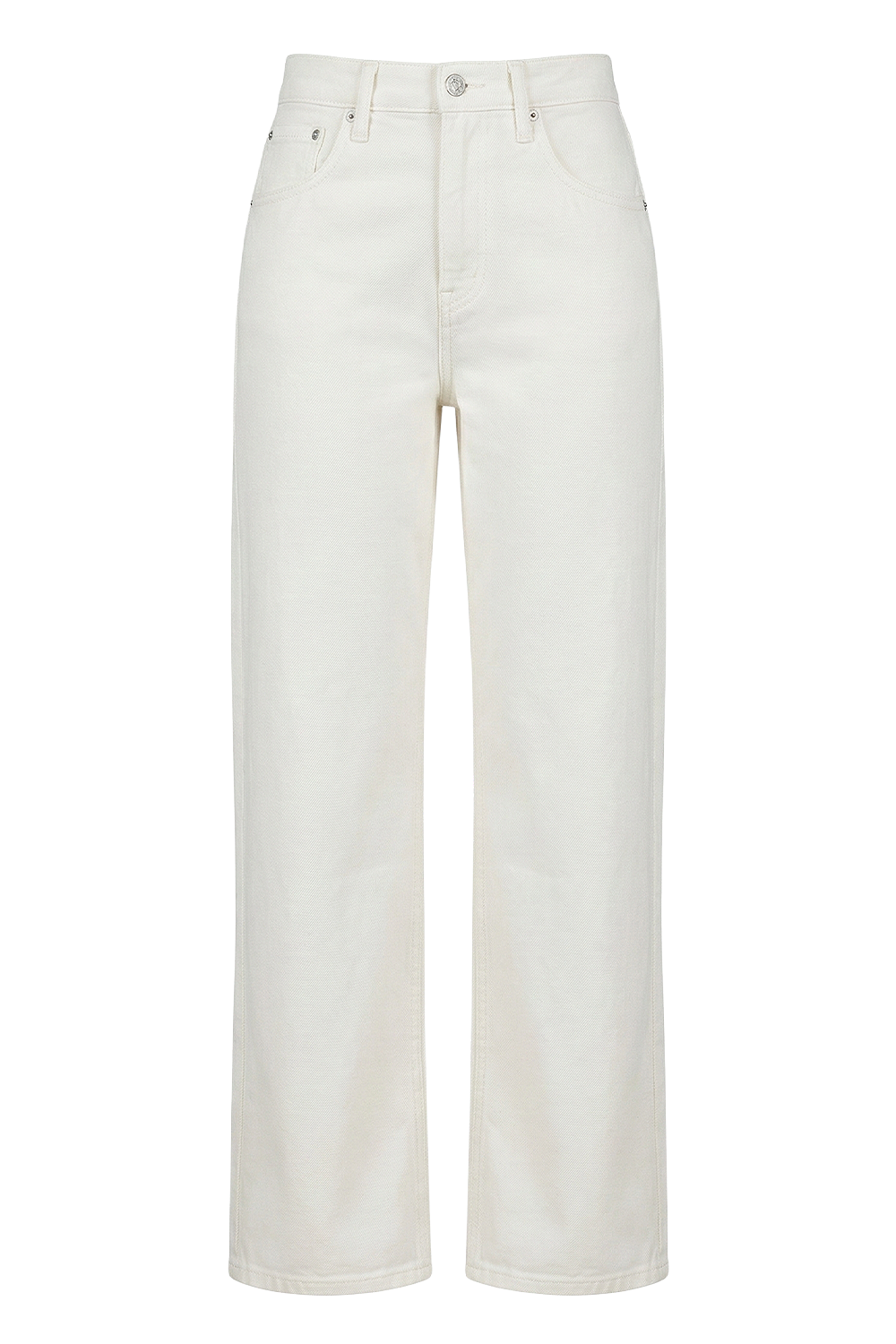 תמונה קידמית של מכנסי ג'ינס רחבים