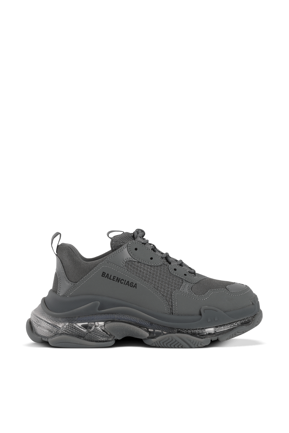 Triple S Clear Sole Sneaker in Grey BALENCIAGA