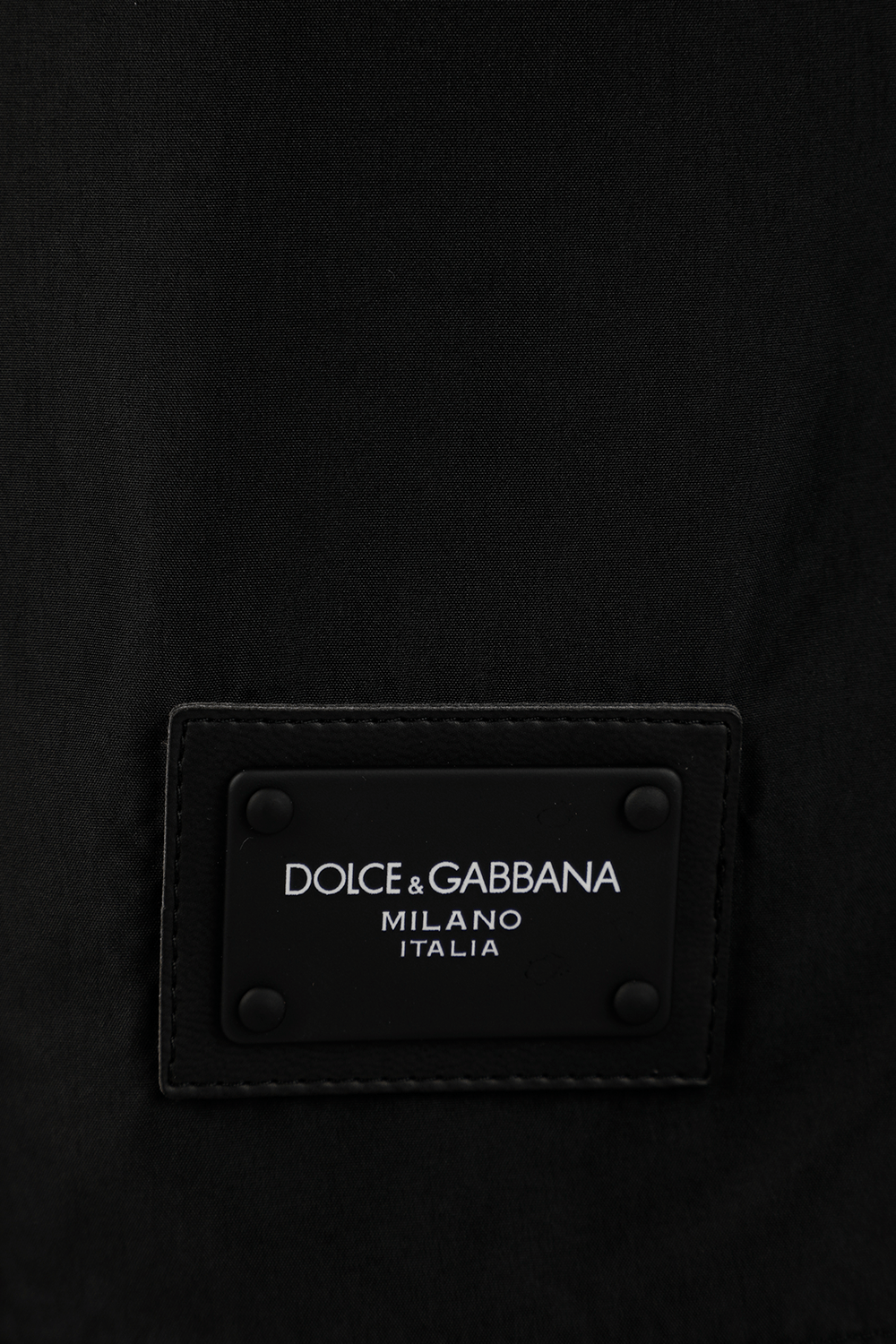 מכנסי גלישה עם לוחית לוגו מטאלית DOLCE & GABBANA