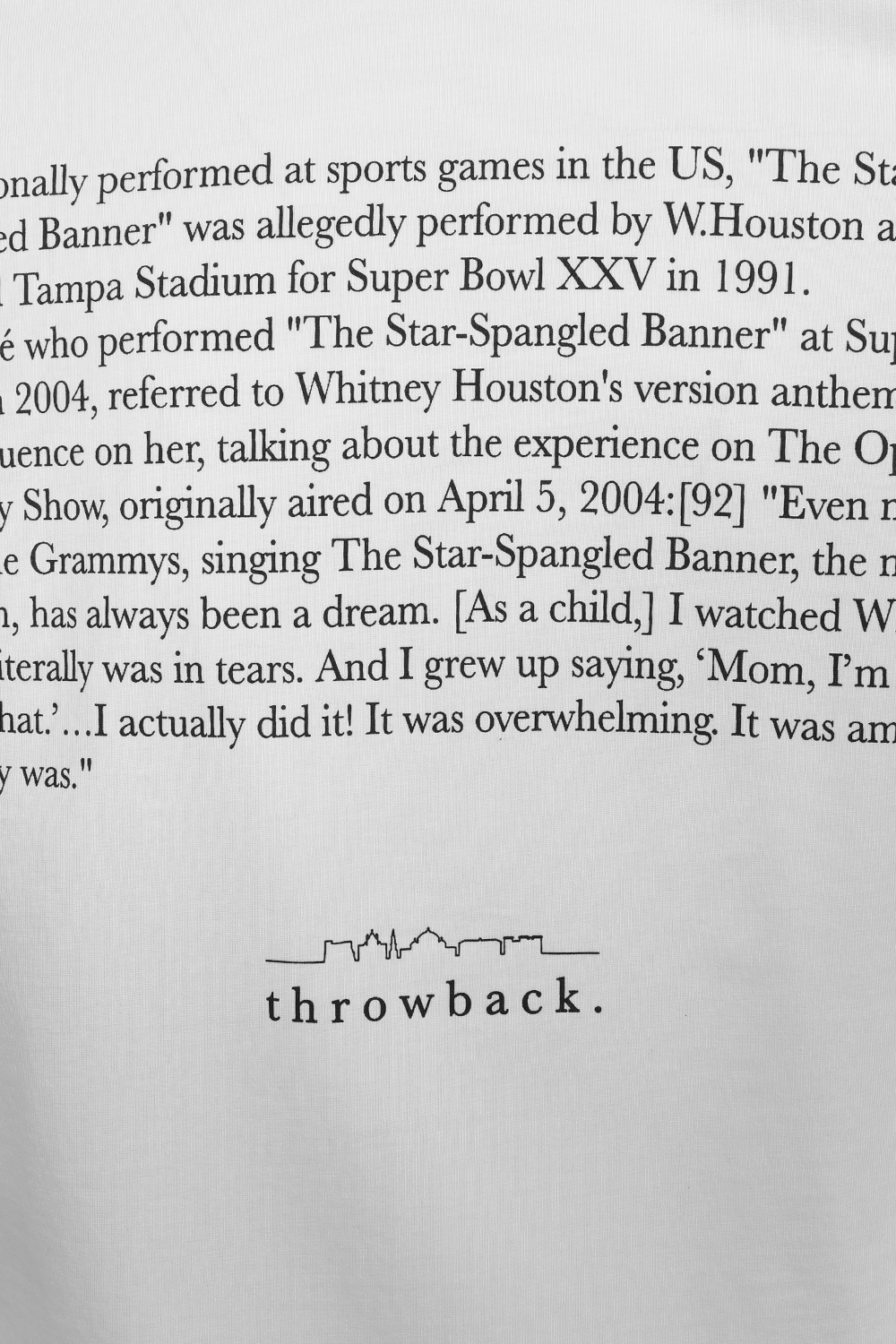 תמונת תקריב של USA Print Tshirt in White